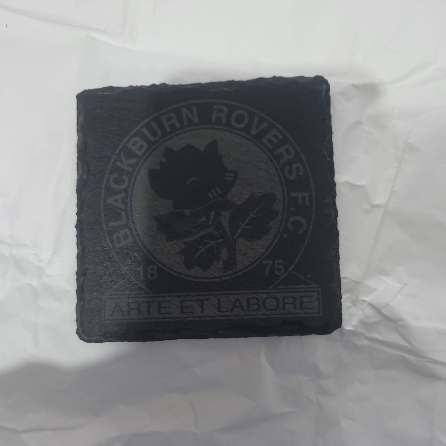 Slate Coaster with 'Blackburn Rovers FC' logo 